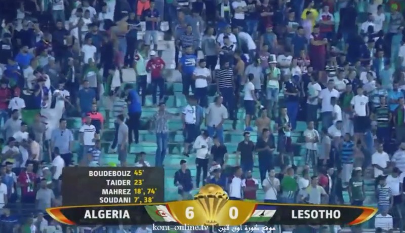 منتخب الجزائر لكرة القدم يفوز بسداسية نظيفة على نظيره ليزوتو