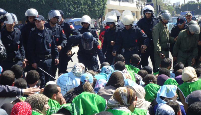 السلطات المغربية تفرق بالقوة وقفة احتجاجية سلمية لتنسيقية الأطر العليا الصحراوية المعطلة