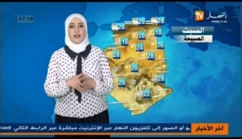 الاحوال الجوية حالة الطقس يوم الثلاثاء 02 جوان 2015 بالجزائر