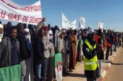 مجموعات من الشباب في مسيرة سلمية احتجاجا على استغلال الغاز الصخري بتمنراست