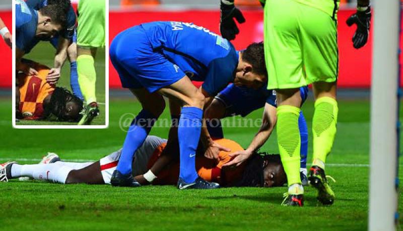 بالفيديو.. لاعب “غلطة سراي” ينهار ويُغمى عليه داخل أرضية الميدان !