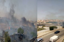 بالصور- حريق يلتهم حشائش وقصب حظيرة “دنيا بارك” بالعاصمة