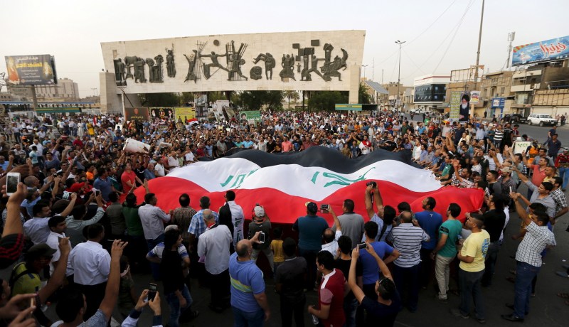 مظاهرات حاشدة بساحة التحرير وسط بغداد في العراق