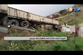 البويرة: إنحراف شاحنة نصف مقطورة يخلف جريحين