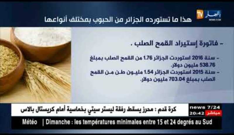 فلاحة: بالأرقام..هذه هي فاتورة إستيراد الجزائر للحبوب