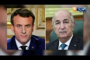 رئيس الجمهورية عبد المجيد تبون يتلقى مكالمة هاتفية من الرئيس الفرنسي