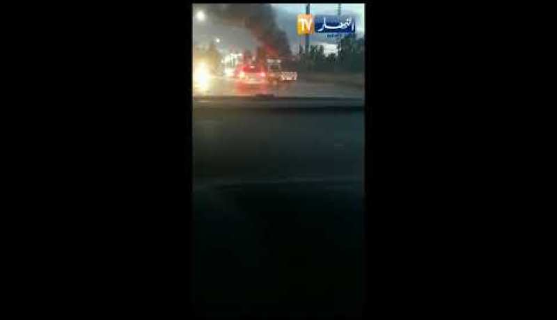 شاهد حريق مهول بمدخل مدينة القليعة