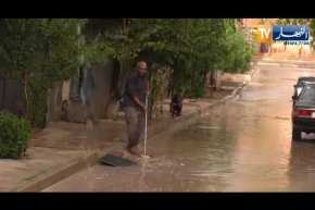 سعيدة: تساقط أمطار رعدية غزيرة بعين الحجر