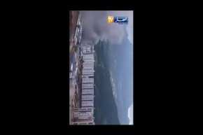 حريق مهول يلتهم قاعدة الحياة لمشروع سكنات “عدل” في بجاية