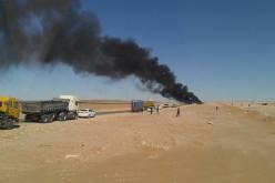 بالفيديو حادث أليم لتصادم شاحنتين لنقل البضائع بعين صالح