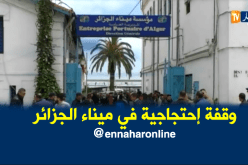 عمال ميناء الجزائر في وقفة إحتجاجية
