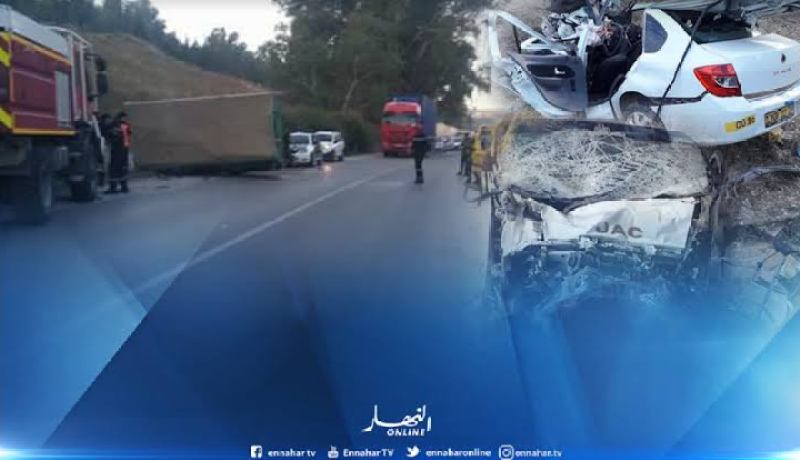 بومرداس: وفاة شخصين وإصابة خمسة آخرين بجروح في اصطدام بين 3 شاحنات و6 سيارات