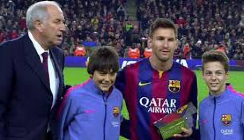 تكريم برشلونة لميسى الهداف التاريخى للدورى الإسبانى