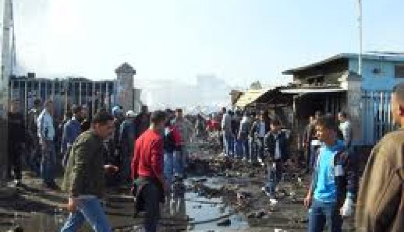 نشوب حريق مهول بسوق مدينة إليزي