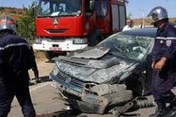 هلاك شخصين (2) وإصابة 5 آخرين بجروح متفاوتة الخطورة في حادث مرور ببئر بوحوش