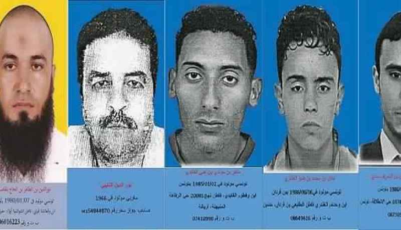 الداخلية التونسية تنشر5 صور لإرهابيين متورطين في هجمات باردو