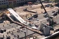 انهيار جسر للمشاة في ولاية فلوريدا الأمريكية وأنباء عن إصابات