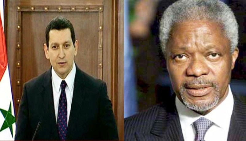 الخارجية السورية تطلب توضيحات حول مهمة كوفي عنان