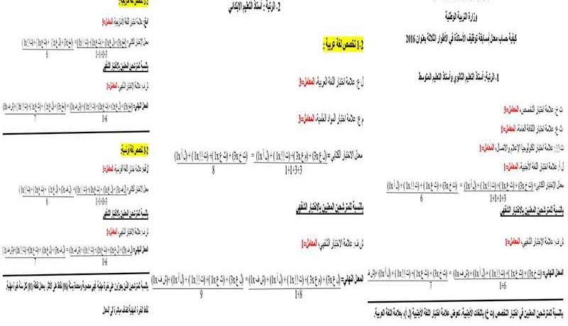 وزارة التربية تنشر كيفية حساب معدلات مسابقة توظيف الأساتذة