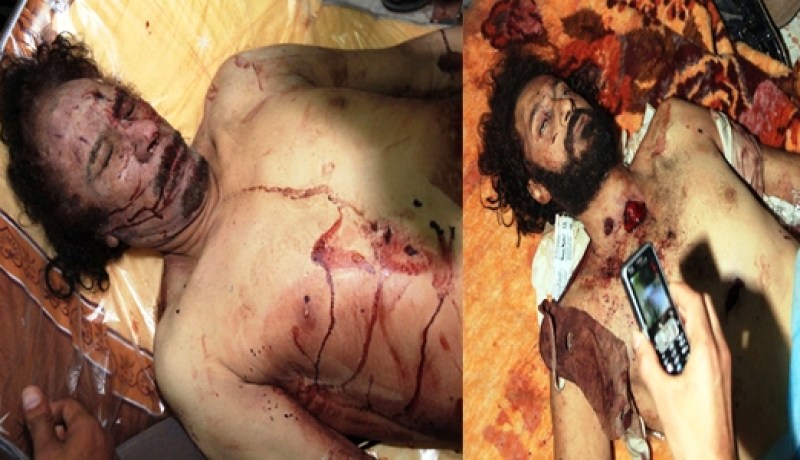 القذافي‮ ‬وابنه المعتصم تعرضا للتعذيب ثم الإعدام