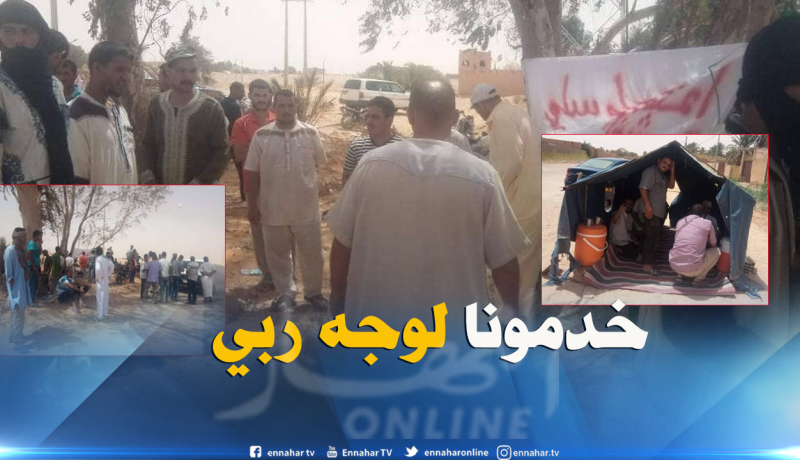 بالصور…شباب المنيعة يغلقون الطريق الوطني للمطالبة بالشغل