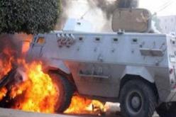 إصابة شرطييَن مصريين إثرتفجير مدرعة بالعريش