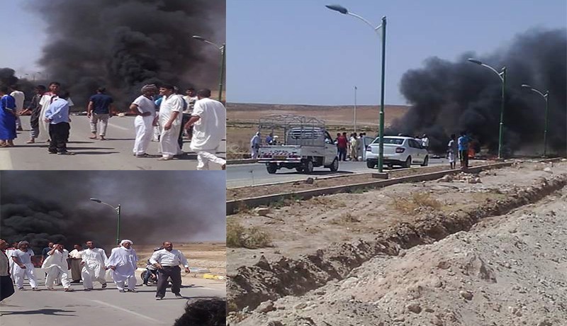 سكان بلدية البيضاء يحتجون بحرق العجلات المطاطية في الأغواط