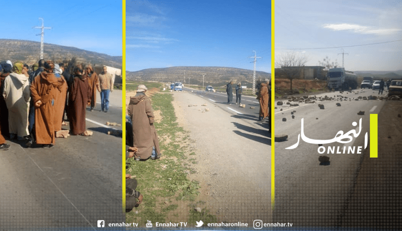 سكان دوار الحاج مبارك يقطعون طريقاً وطنياً بزلامطة في معسكر