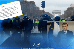 ماكرون يندد بالاعتداءات على الأمن والمواطنين في احتجاجات باريس