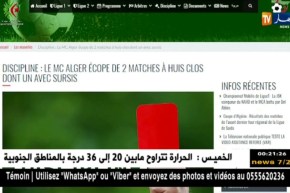 معاقبة مولودية الجزائر بمبارتين منها واحدة غير نافذة وإضافة عقوبة مباراة لشاوشي