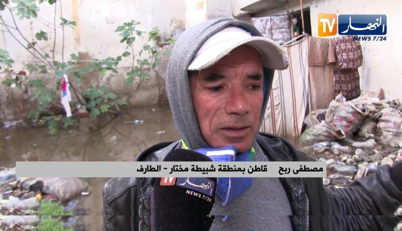 الطارف: مياه الأمطار تغرق احياء ومنازل سكنية ببلدية شبيطة مختار