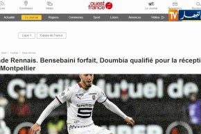 بن سبعيني يصاب في الفخذ ويغيب عن مباراة فريقه رين أمام مونبلييه