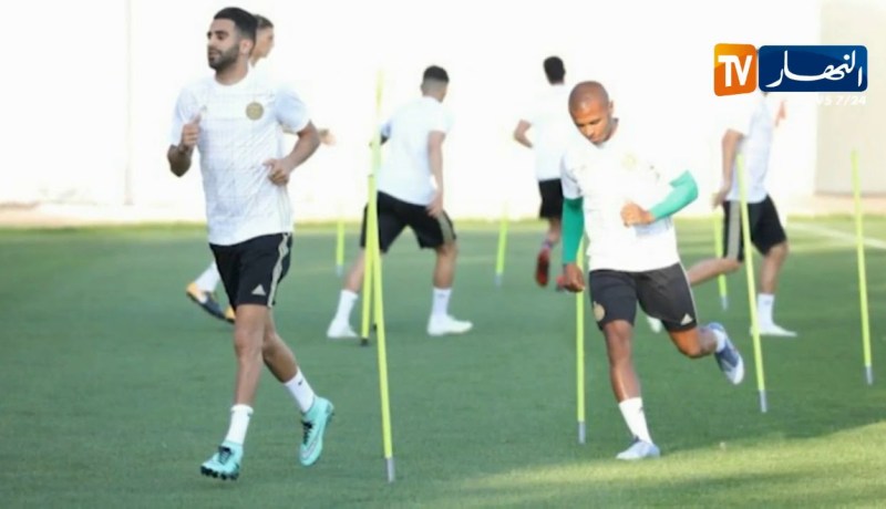 المنتخب الوطني يجري ثاني حصة تدريبية تحسبا للكان