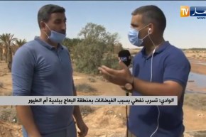 الوادي: تسرب نفطي بسبب الفيضانات بمنطقة البعاج ببلدية أم الطيور