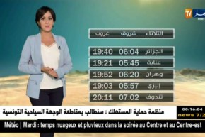 توقعات أحوال الطقس ليوم الثلاثاء 14 أوت 2018