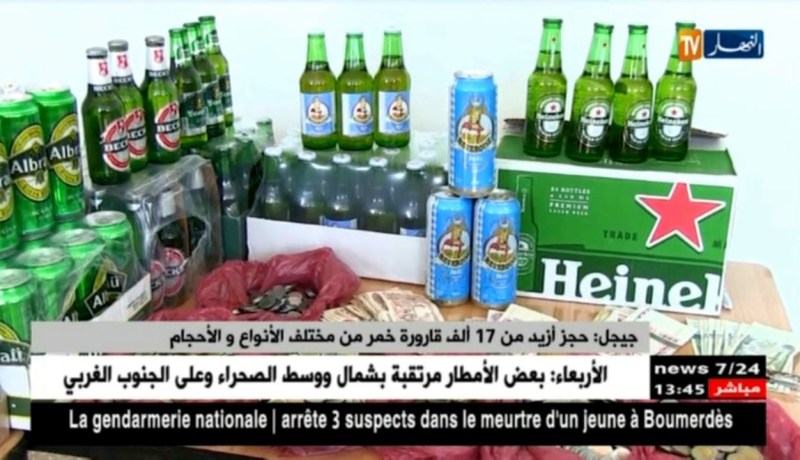 جيجل/ حجز أزيد من 17 ألف قارورة خمر من مختلف الأنواع والأحجام