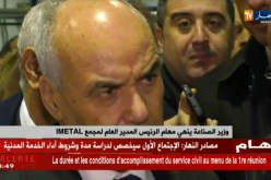 وزير الصناعة ينهي مهام الرئيس المدير العام لمجمع IMETAL