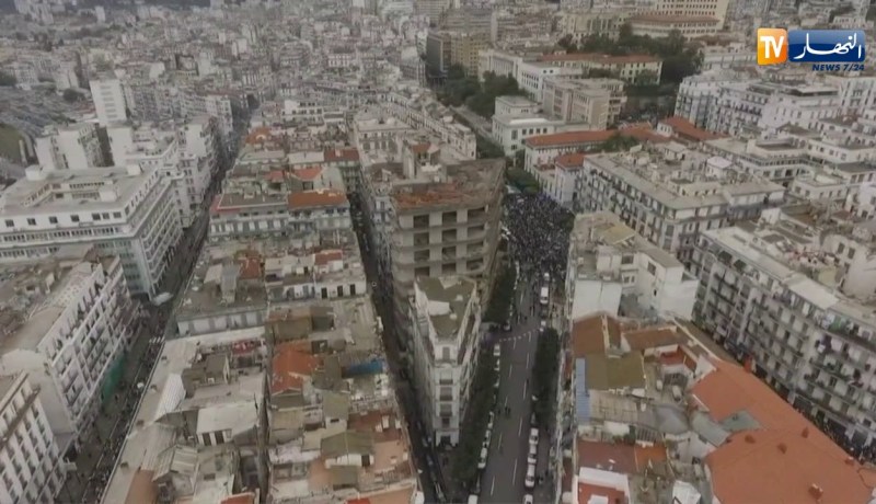 مشاهد من السماء للمسيرة السلمية بالعاصمة