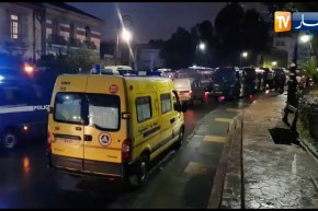 لحظة مغادرة قوات الأمن بعد انتهاء المسيرة السلمية في العاصمة