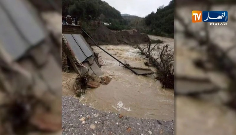 جيجل/ إنهيار جسر بالطريق الولائي الرابط بين دائرة العنصر وبلدية بوراوي بلهداف