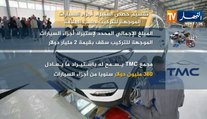 تقسيم حصص إستيراد أجزاء السيارات الموجهة للتركيب حسب العلامة