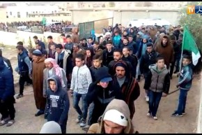 تشييع جثمان الشهيد عبد الحميد بن صوشة بالمسيلة