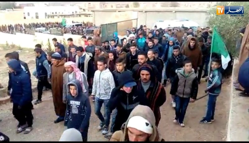 تشييع جثمان الشهيد عبد الحميد بن صوشة بالمسيلة