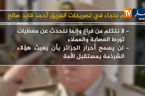 قايد صالح : ” من يحاول عرقلة المسار الإنتخابي فقد ظلم نفسه لأن الشعب إتخذ قراره “