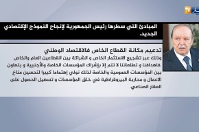 المبادئ التي سطرها رئيس الجمهورية لإنجاح النموذج الإقتصادي