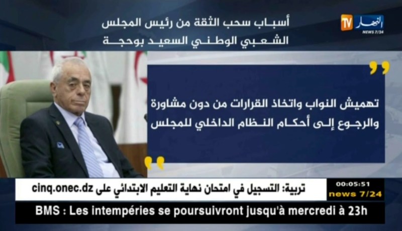 هذه أسباب سحب الثقة من رئيس المجلس الشعبي الوطني “السعيد بوحجة” ..!