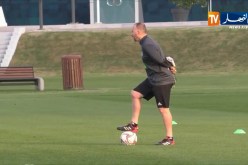 الخضر يجرون آخر حصة تدريبية قبل مواجهة قطر