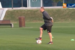 الخضر يجرون آخر حصة تدريبية قبل مواجهة قطر