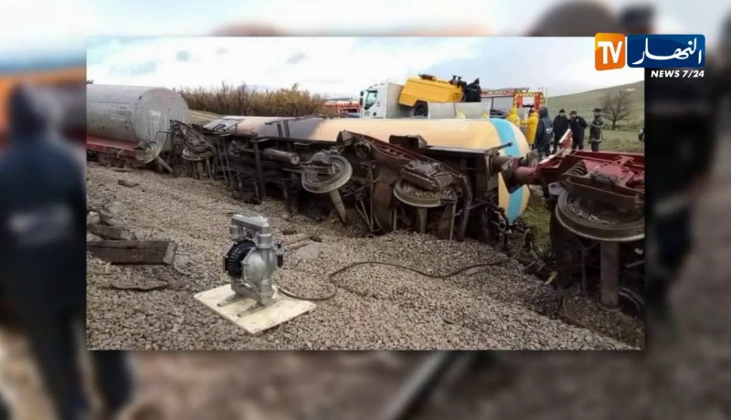 قسنطينة: إنحراف قطار لنقل المحروقات عن مساره بسبب سوء الأحوال الجوية