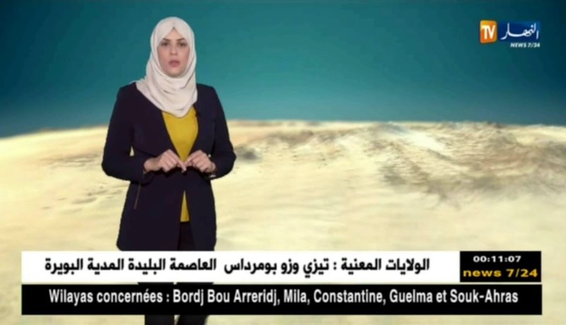 تواصل هطول الأمطار الرّعدية/ حالة الطقس ليوم الأربعاء 03 أكتوبر 2018